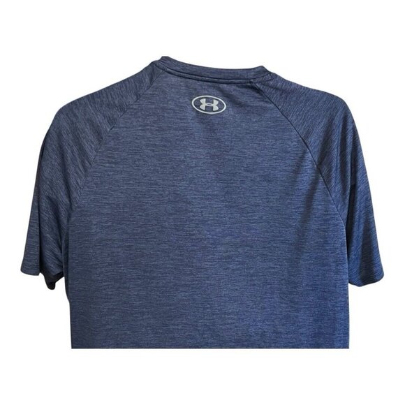 Under Armour Mens Tech Tee~Size Large~Navy Blue Athletic Sport Top EUC ~ L12 15 - Picture 7 of 9